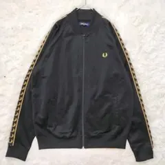 【美品】フレッドペリー トラックジャケット 黒 金 テープロゴ 希少 定番
