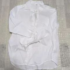 【美品/麻100% 】UNIQLO ホワイト リネンシャツ Sサイズ