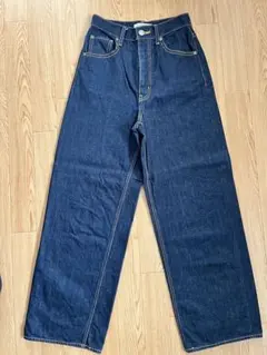 AZUL by moussy ハイウエスト ワイドレッグ デニムパンツ