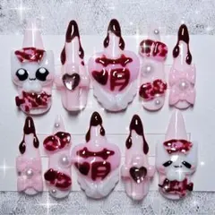 626 現品　ネイルチップ　量産型　地雷　平成女児　魔法少女　萌　血　ナース