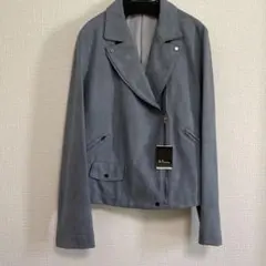 【新品未着用】KT☆ブルーグレー スエード風 ライダースジャケット