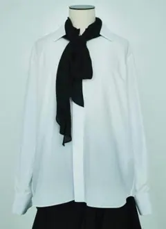 sacai 26-08616 ボウタイ付きシャツ ホワイト ブラック - メルカリ