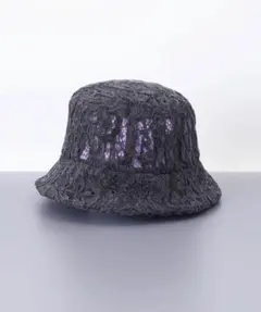 新品【 アナスイ】レース刺繍ロゴ バケットハット帽子 56-57.5cm 調節可