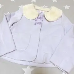 メゾピアノ　ウールコート　130 ファー付き　ジャケット　アウター　パープル