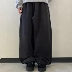 00s NIKE 極太 バギースウェットパンツ ワイドレグ ブラック フェード
