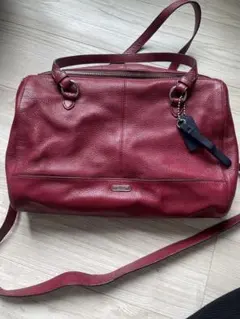 COACH　コーチ　2way トートバッグ　ショルダーバッグ　本革　赤