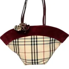 BURBERRY ノバチェック Flower Bag 花チャーム ベロア - メルカリ