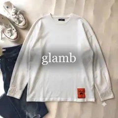 【glamb】レコードタグ ビッグシルエット ロンT 白 Mのサムネイル