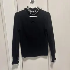 Ank Rouge アンクルージュ フリルチョーカーリブニット