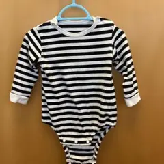 ボーダー長袖ロンパース