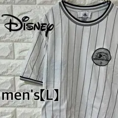 【Disney ディズニー　ミッキー】半袖Tシャツ【メンズL】ホワイト F20