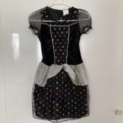 120センチ女の子　星柄の黒いドレス　ハロウィン