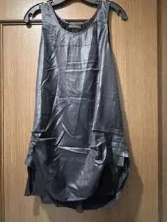 WR 黒 ノースリーブ ドレープワンピース