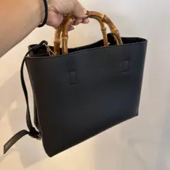 울트라 상태좋음 バンブーハンドル 2WAY ショルダーバッグ 블랙