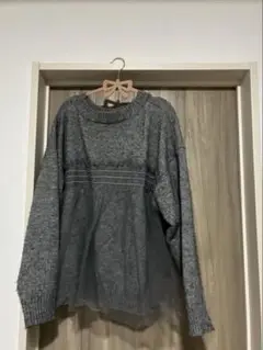 チュールドッキングニットトップス
