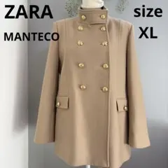 美品☆ZARAザラ ナポレオンコート 希少サイズXL マンテコ 金ボタンベージュ