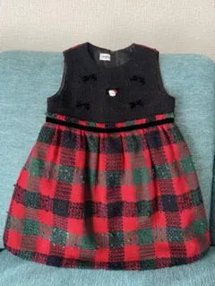 familiar ツイード ジャンパースカート 赤 90cm