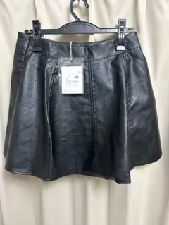 【大幅値下げ】ブラックレザーAラインミニスカート　XLサイズ