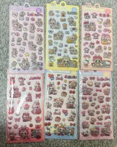 Labubuボンボンドロップ風シール 3D ぷくぷくシールラブブ6枚セット