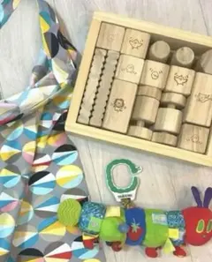 桐の積み木⭐︎はらぺこあおむし⭐︎授乳ケープセット　男女兼用