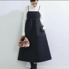 【極美品】Ray BEAMS レイビームス　キルティング　キャミワンピース　黒