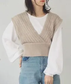 tip top ニットビスチェ レイヤード 淡色コーデ ティップトップのサムネイル