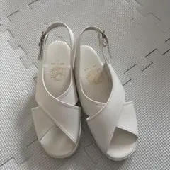 ホワイト クロスストラップ ナースサンダル 23.5cm