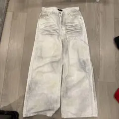 JH ホワイト ワイドレッグデニム