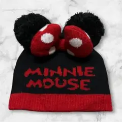 ミニーマウス ニット帽 ポンポン付き