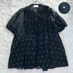 ✨美品✨ ユナイテッドアローズ 近年モデル 2トーン ドットジャガード ブラウス
