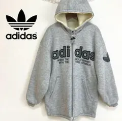 【激レア】adidas 80s スウェットパーカー 裏ボア 中綿 ビッグサイズ