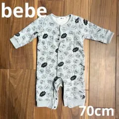 bebe baby ロンパース 70cm グレー 総柄