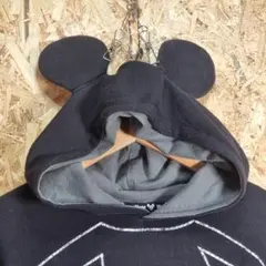 古着USA ブラック2XL ディズニー ミッキーマウス スウェットパーカー