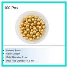 14K ロンデルビーズ 外径 6mm ID1.5 mm クラフト作成用 100個