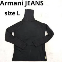 288○Armani JEANS ブラック タートルネック カットソー Lのサムネイル