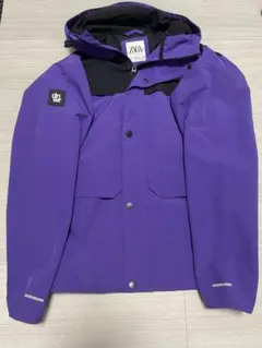 ZARA 紫色 フード付き マウンテンパーカー M