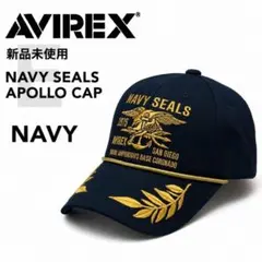 新品未使用 AVIREX アポロキャップ ネイビーシールズ E 紺 アビレックス