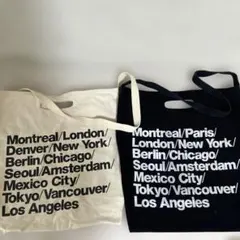 アメリカンアパレル アメアパ トートバッグ　2枚セット　ブラック　ホワイトのサムネイル