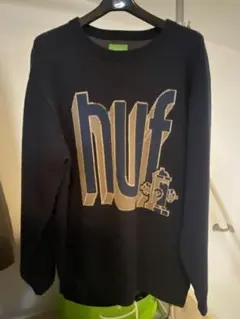HUF ネイビー ロゴセーター XL