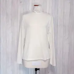 【GU】長袖 ハイネックリブトップス カットソー レイヤード 無地 L