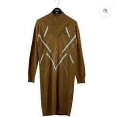 お値下げ♪ FRED PERRY ブラウン ニットワンピース タートルネック