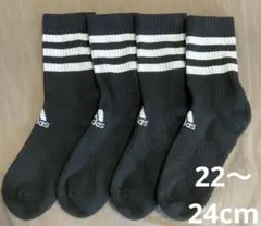 adidas ブラック ラインソックス 2足セット