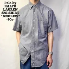 90s RALPH LAUREN ラルフローレン 半袖シャツ ストライプ柄