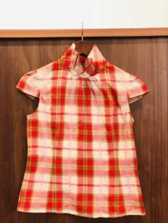 ヨークランド　チェックブラウス