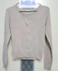 MIIA カーディガン ベージュ くすみカラー Uネック