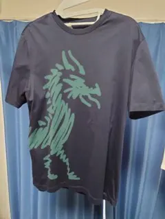 美品 HERMES 総柄 半袖Tシャツ 40 イタリア製 ロゴ入り コットン 