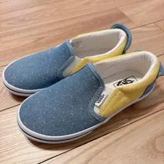 VANS スリッポン デニムブルー/イエロー21センチ