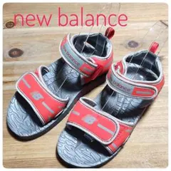 未使用　New Balance キッズ　サンダル　赤 グレー　18㎝　19cm