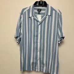 H&M ストライプ柄 半袖シャツ レギュラーフィット Mサイズのサムネイル