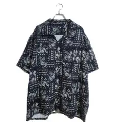 B&T CLUB アロハシャツ 3XL 黒 ペイズリー柄 ゆるダボ ストリート系